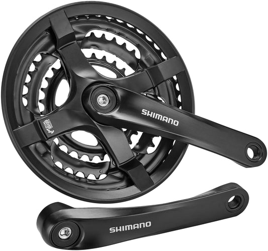 Shimano FC-TY501 Kurbelgarnitur 6/7/8-fach 48-38-28 Zähne mit Kettenschutzring schwarz