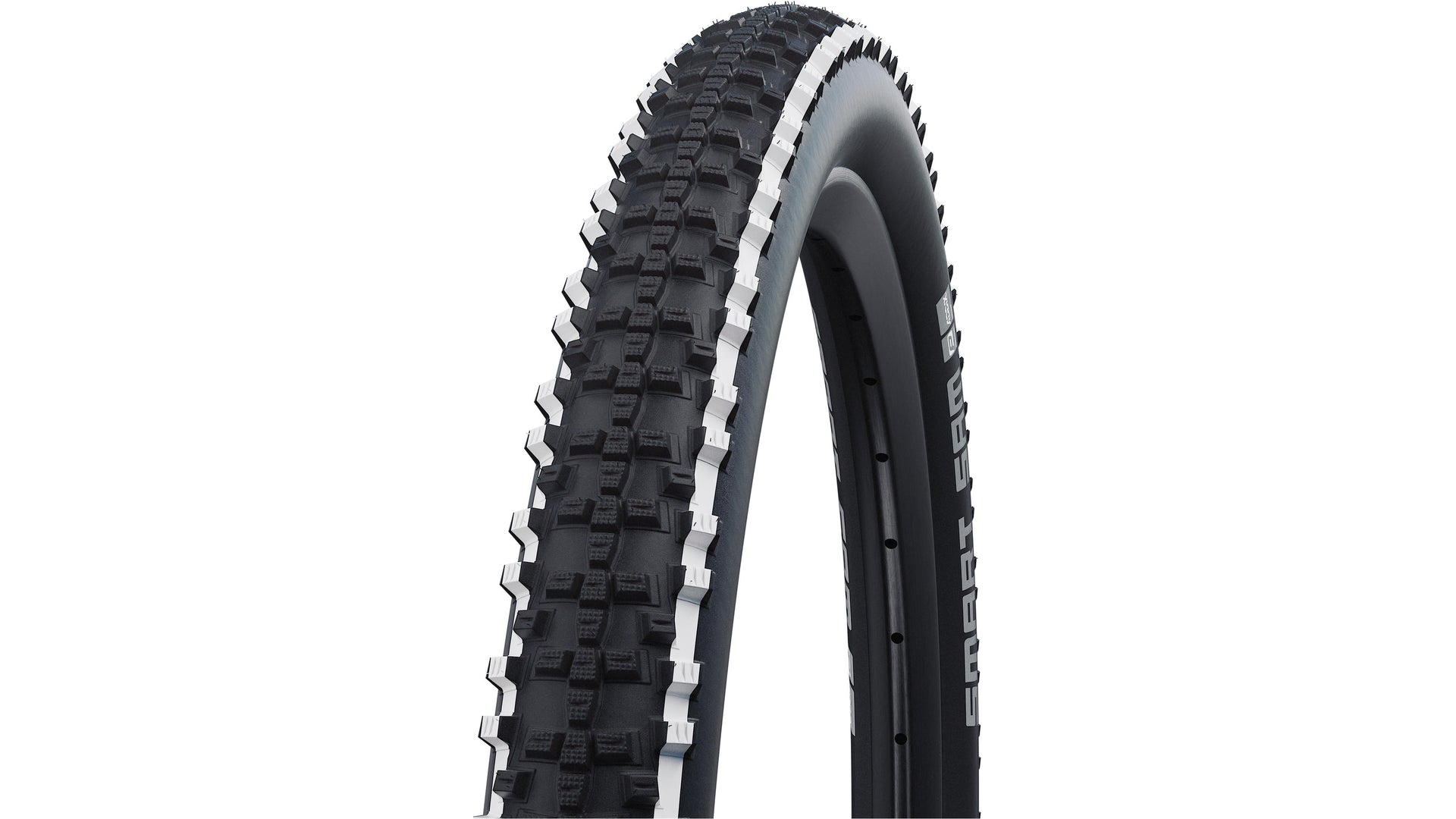 Schwalbe Smart Sam Performance Line 57-559 (26" x 2,25), Draht, schwarz mit weißen Streifen, 765 g Reifen