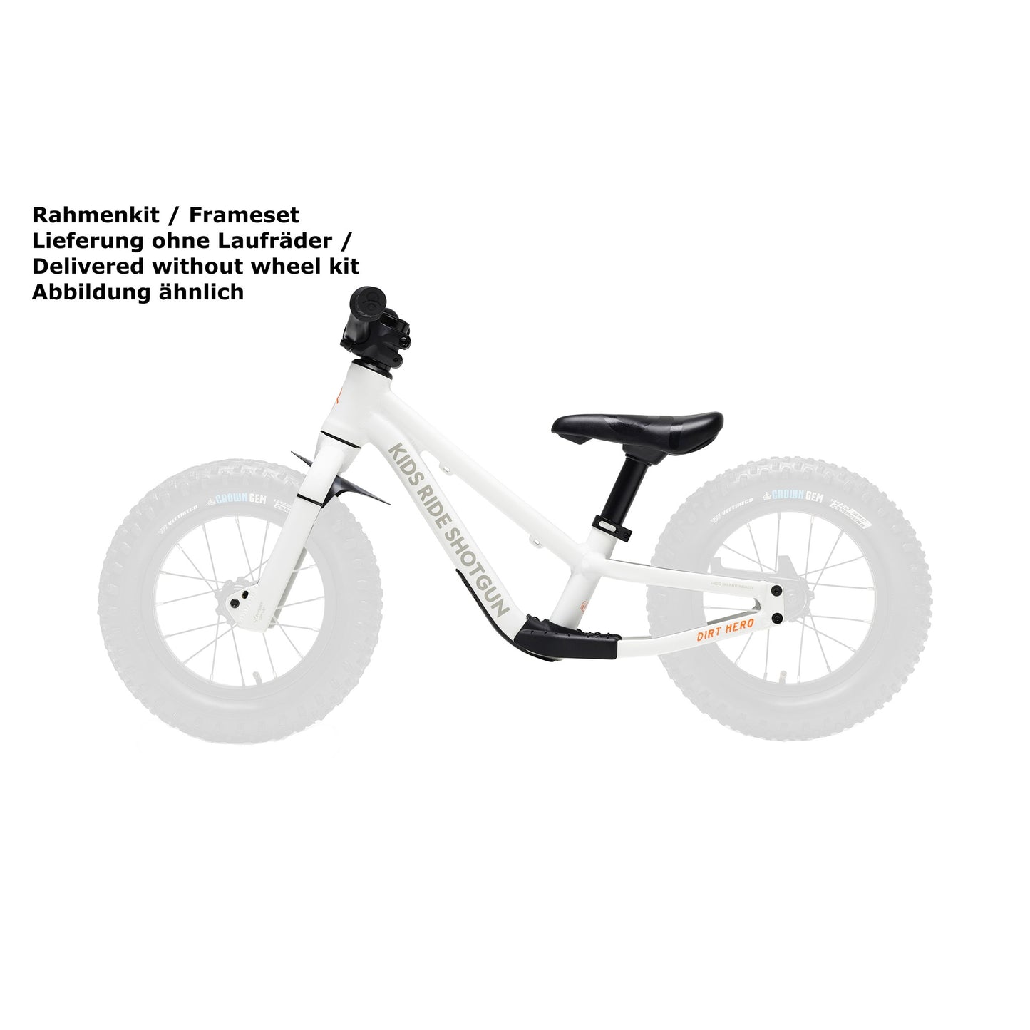 Kids Ride Shotgun Dirt Hero Laufrad Rahmenkit, white