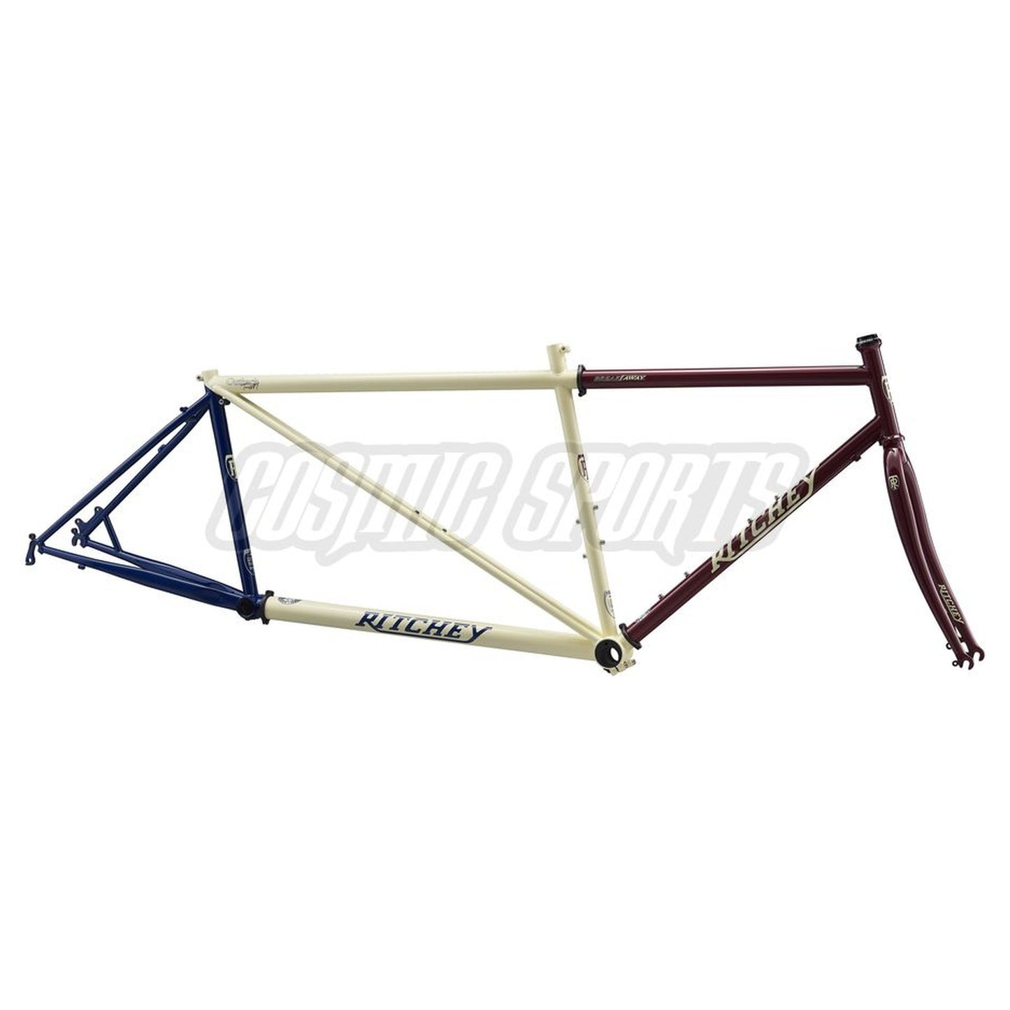 Ritchey Outback TandM Break Away Rahmenkit, 650B/700C, merlot/creme/indigo