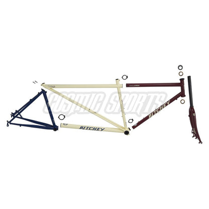 Ritchey Outback TandM Break Away Rahmenkit, 650B/700C, merlot/creme/indigo