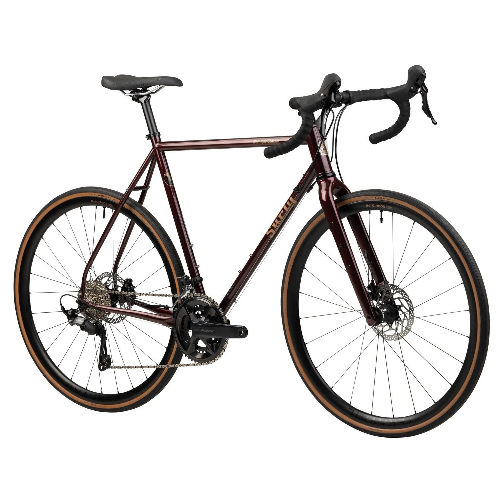 Surly MidNight Special 105 2x12 All-Road Komplettrad, 700C, black cherry fizz
