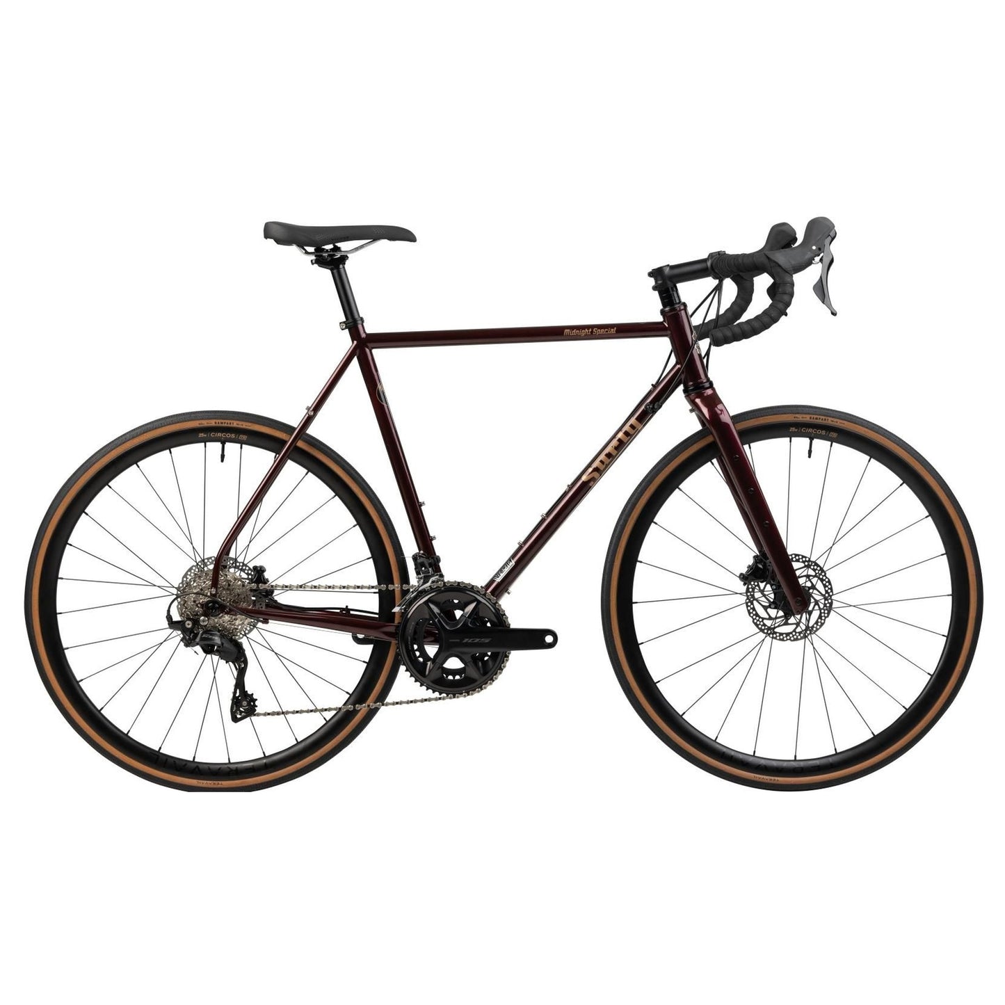 Surly MidNight Special 105 2x12 All-Road Komplettrad, 700C, black cherry fizz