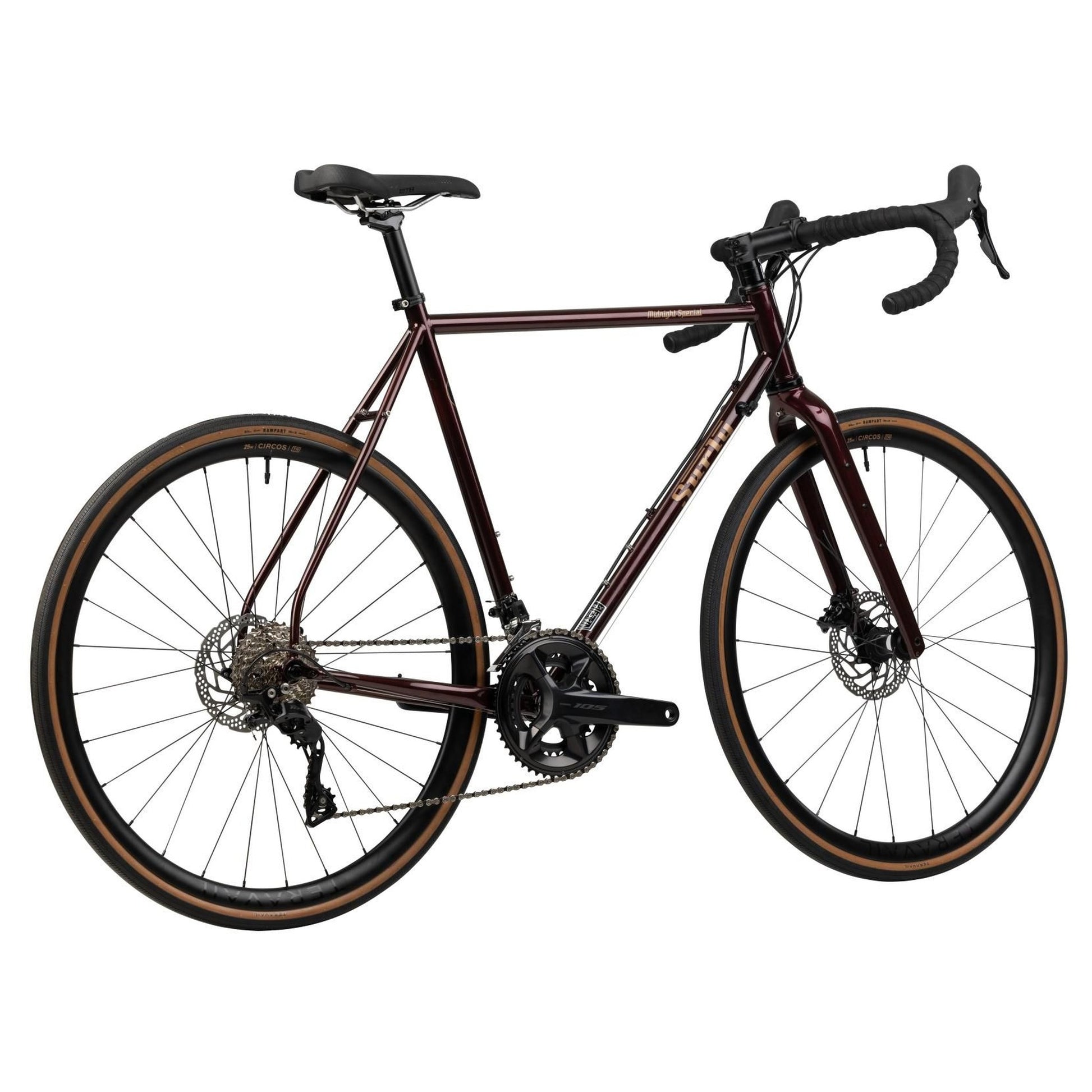 Surly MidNight Special 105 2x12 All-Road Komplettrad, 700C, black cherry fizz